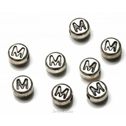 NEW! 1 Letter M Quality Silver Plated Round Alphabet Bead 7mm ~ Ideal For Occasion Name Bracelets, Card Making & Other Craft Activities